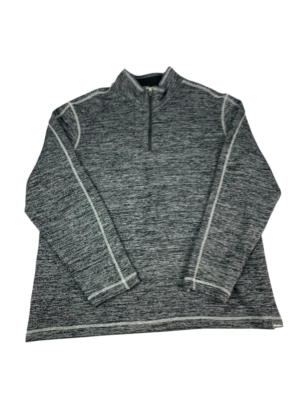 Eddie Bauer 1/4 Zip Sweater Gray Heathered Long Sleeve Women’s Size XL